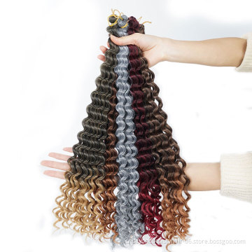natural Deep Wave Synthetic Crochet Braid Hair Twists Braiding Hair Extension jerry curl Crochet Hair